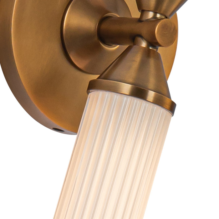 Alora WV348222VBFR LED Vanity, Vintage Brass/Frosted Ribbed Glass