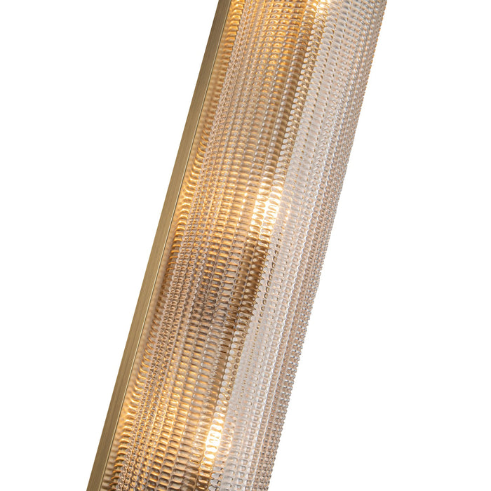 Alora WV348224VBPG Three Light Vanity, Vintage Brass/Prismatic Glass