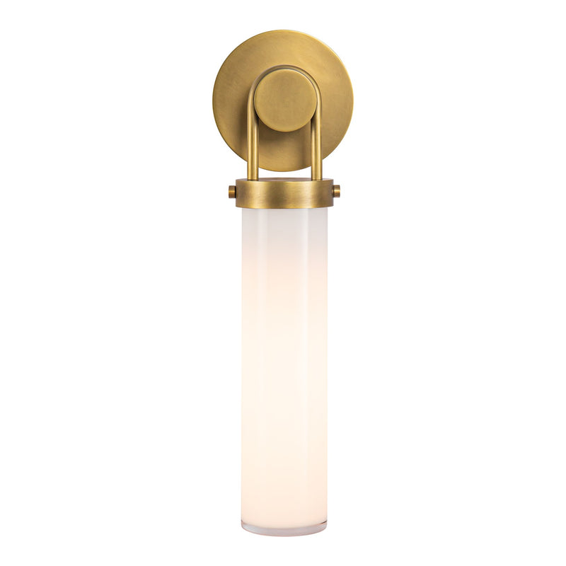 Alora WV355116VBGO One Light Wall Sconce, Vintage Brass/Glossy Opal