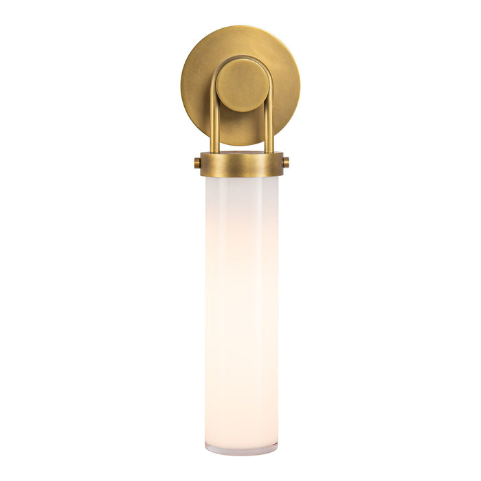 Alora WV355116VBGO One Light Wall Sconce, Vintage Brass/Glossy Opal