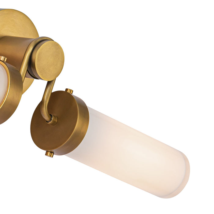 Alora WV355223VBGO Two Light Vanity, Vintage Brass/Glossy Opal