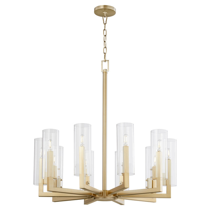Quorum 6277-10-80 Ten Light Chandelier, Aged Brass