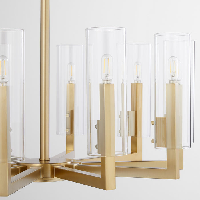 Quorum 6277-10-80 Ten Light Chandelier, Aged Brass