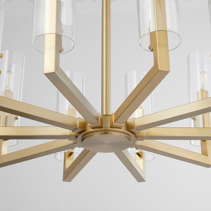 Quorum 6277-10-80 Ten Light Chandelier, Aged Brass