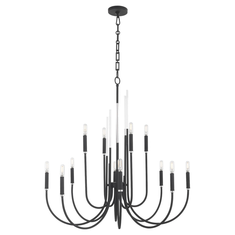 Quorum 6223-12-69 12 Light Chandelier, Textured Black