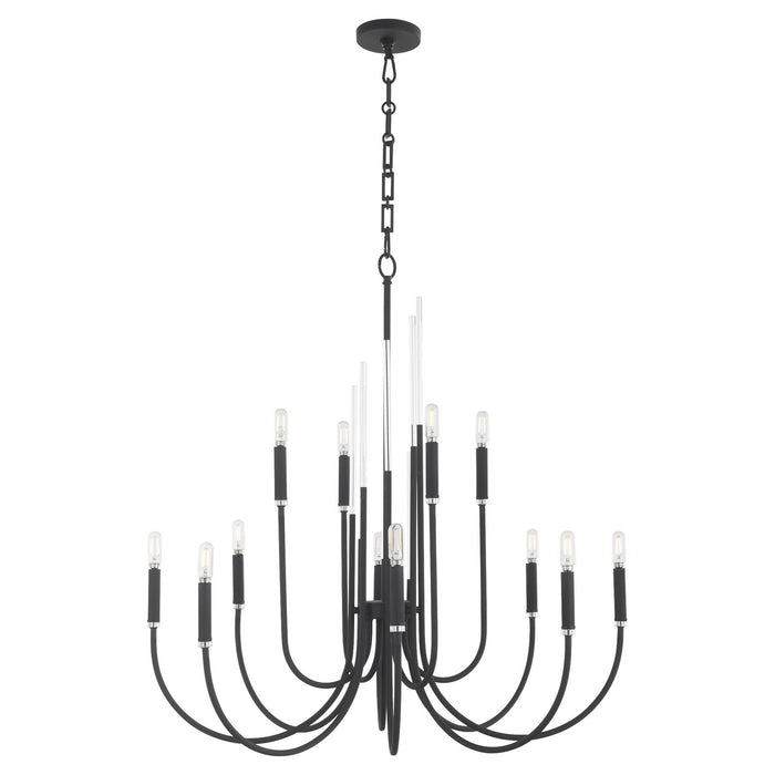 Quorum 6223-12-69 12 Light Chandelier, Textured Black