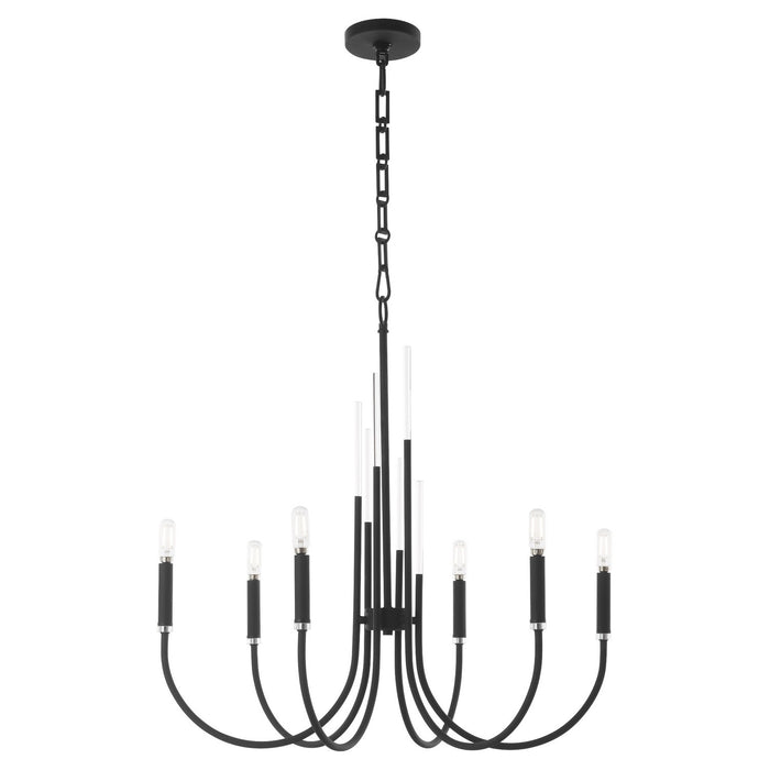 Quorum 6223-6-69 Six Light Chandelier, Textured Black