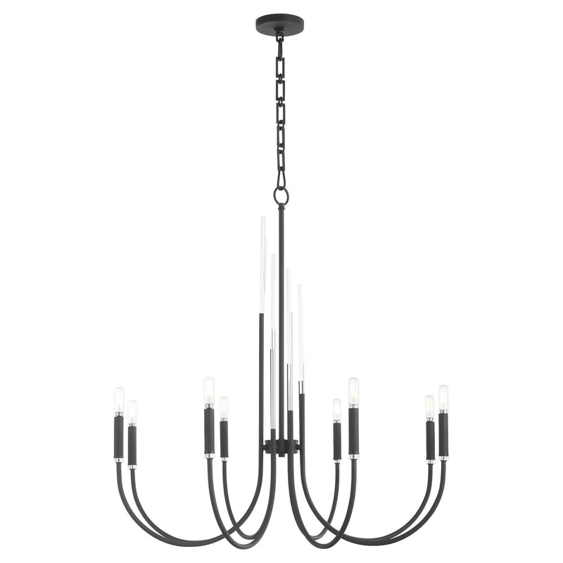 Quorum 6223-8-69 Eight Light Chandelier, Textured Black