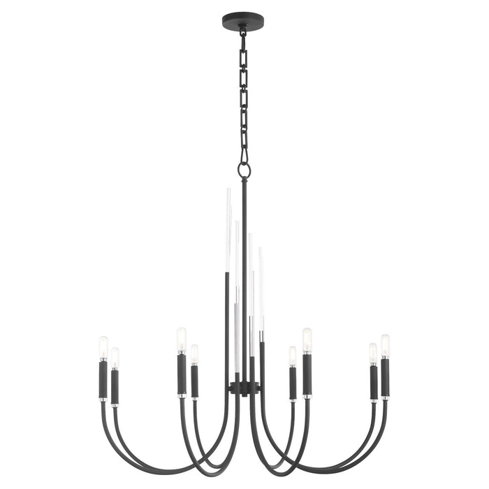 Quorum 6223-8-69 Eight Light Chandelier, Textured Black
