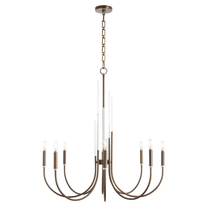 Quorum 6223-8-81 Eight Light Chandelier, Dark Brass
