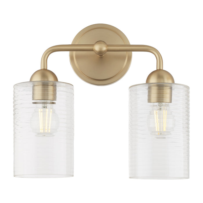 Quorum 598-2-80 Two Light Vanity, Aged Brass