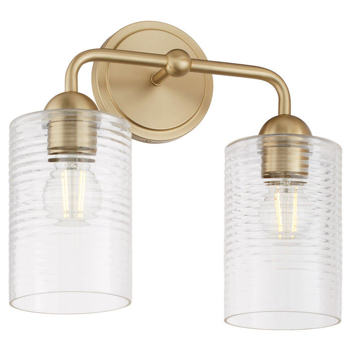 Quorum 598-2-80 Two Light Vanity, Aged Brass