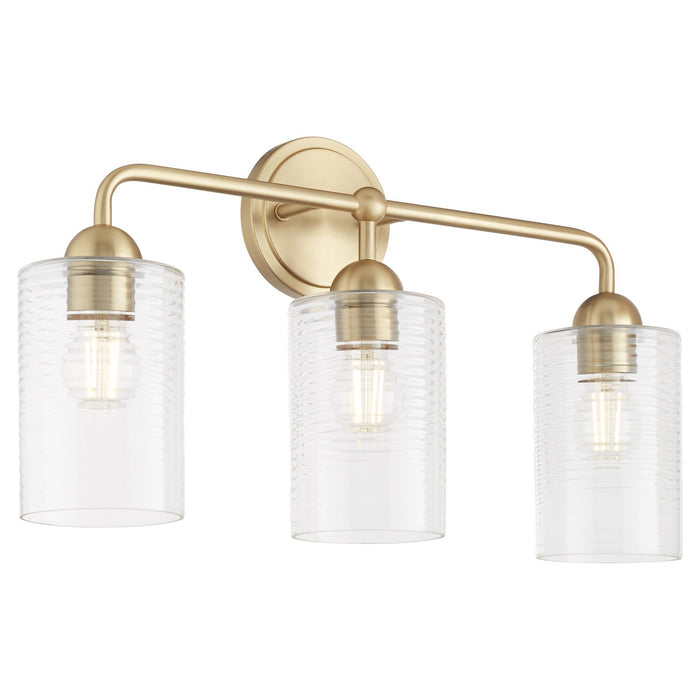 Quorum 598-3-80 Three Light Vanity, Aged Brass