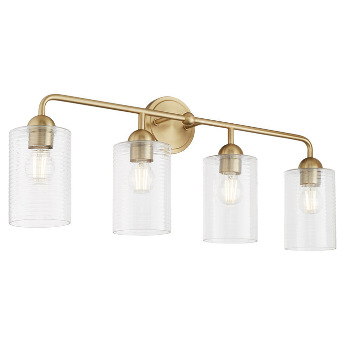 Quorum 598-4-80 Four Light Vanity, Aged Brass
