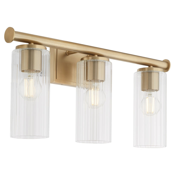 Quorum 541-3-80 Three Light Vanity, Aged Brass