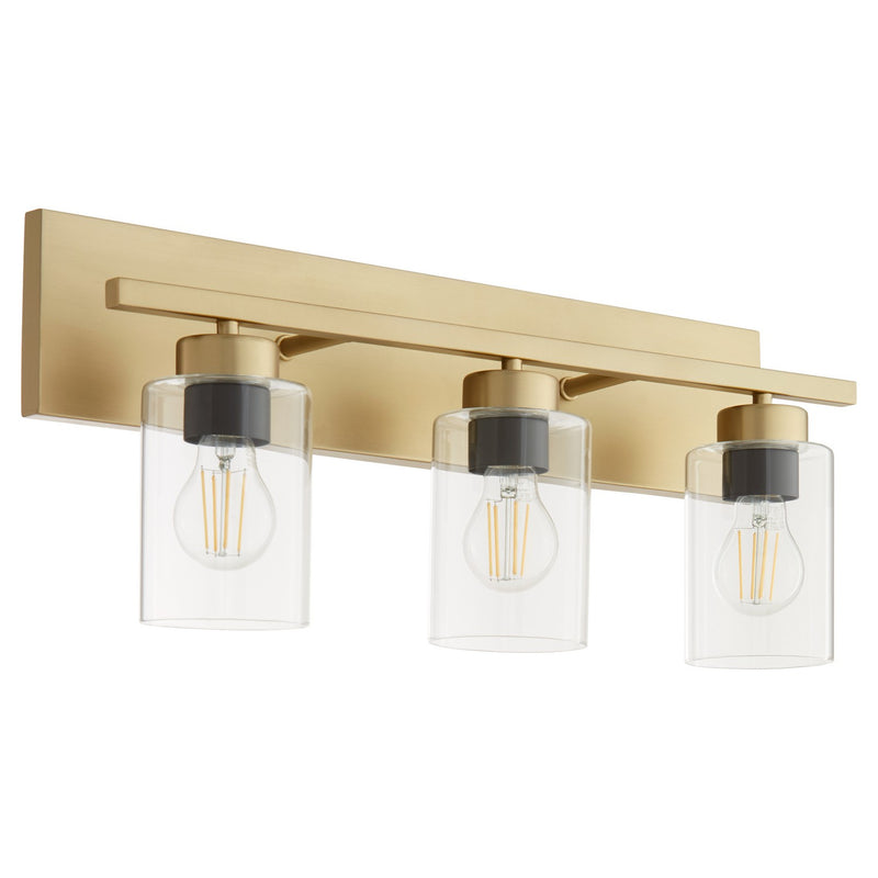 Quorum 5012-3-80 Three Light Vanity, Aged Brass