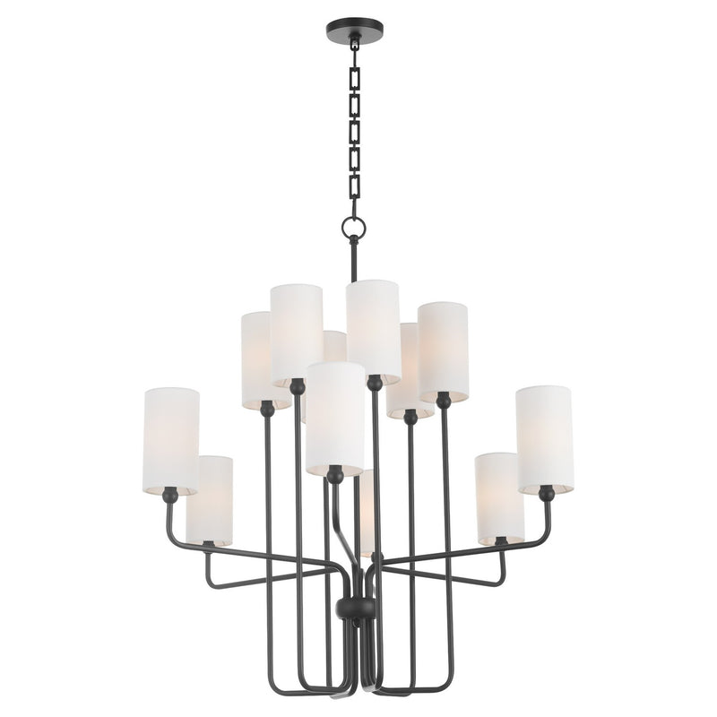 Quorum 698-12-59 12 Light Chandelier, Matte Black