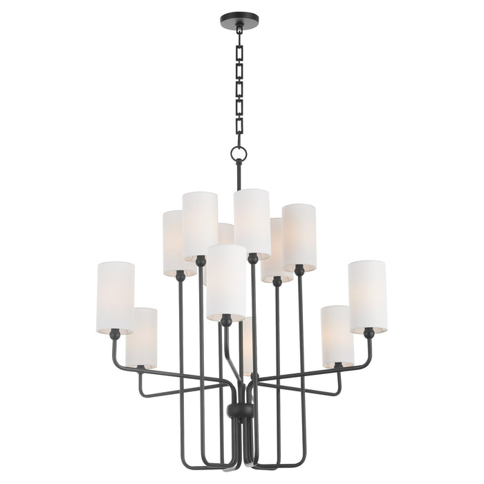 Quorum 698-12-59 12 Light Chandelier, Matte Black