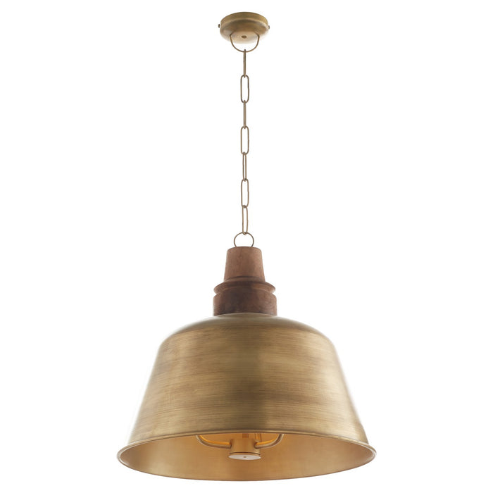 Quorum 84-3-75 Three Light Pendant, Artisan Brass