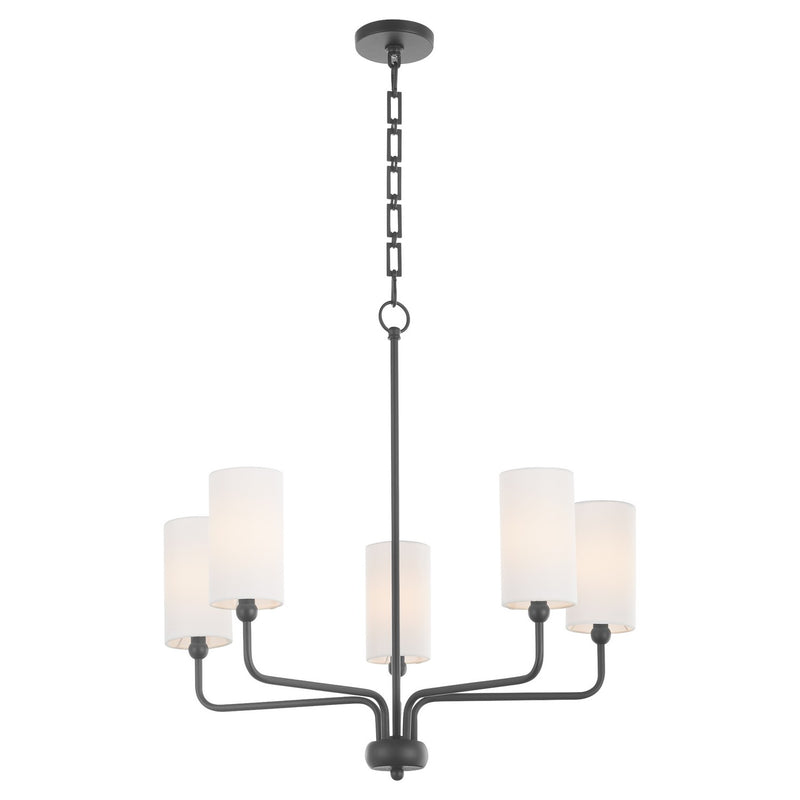 Quorum 698-5-59 Five Light Chandelier, Matte Black