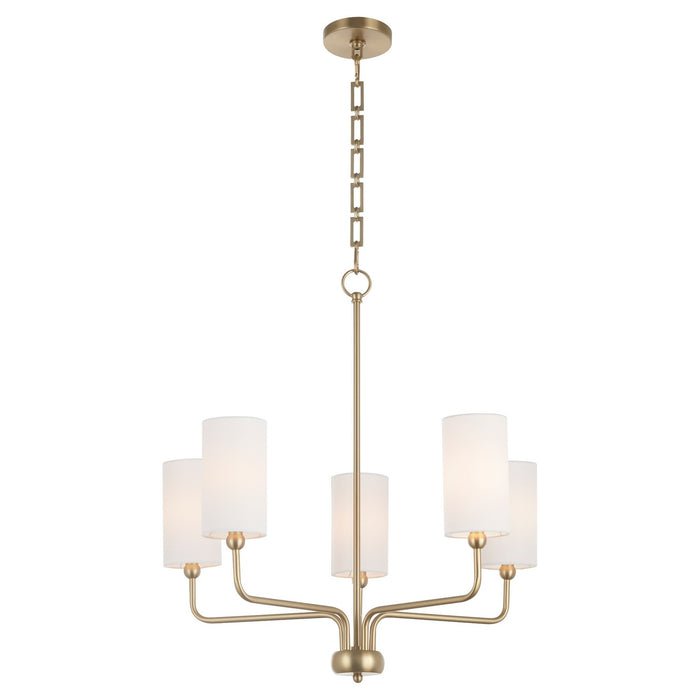 Quorum 698-5-80 Five Light Chandelier, Aged Brass