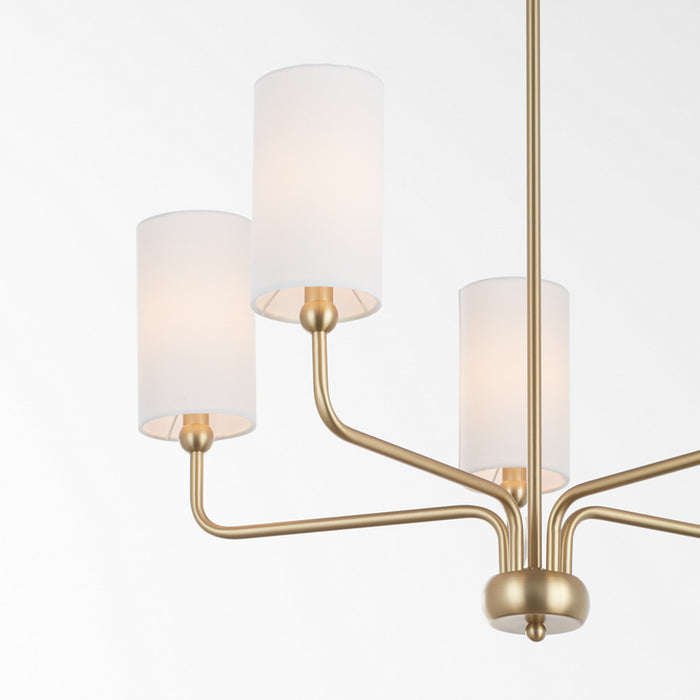 Quorum 698-5-80 Five Light Chandelier, Aged Brass