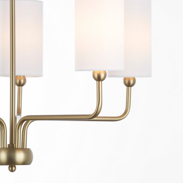 Quorum 698-5-80 Five Light Chandelier, Aged Brass
