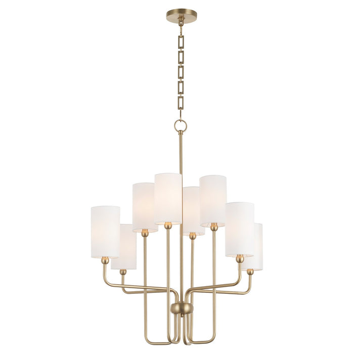 Quorum 698-8-80 Eight Light Chandelier, Aged Brass