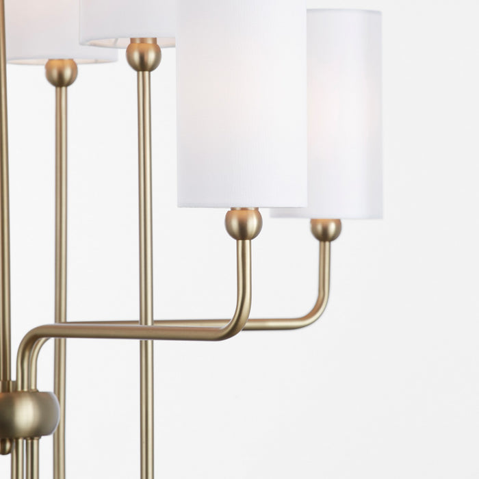 Quorum 698-8-80 Eight Light Chandelier, Aged Brass
