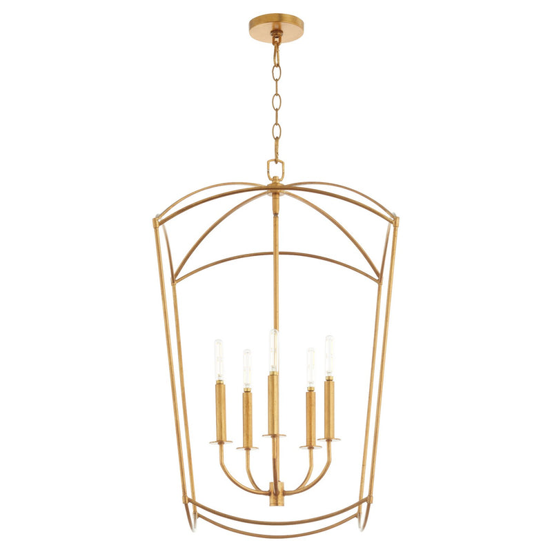 Quorum 6812-5-74 Five Light Entry, Gold Leaf