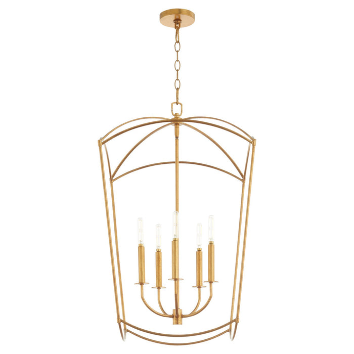 Quorum 6812-5-74 Five Light Entry, Gold Leaf