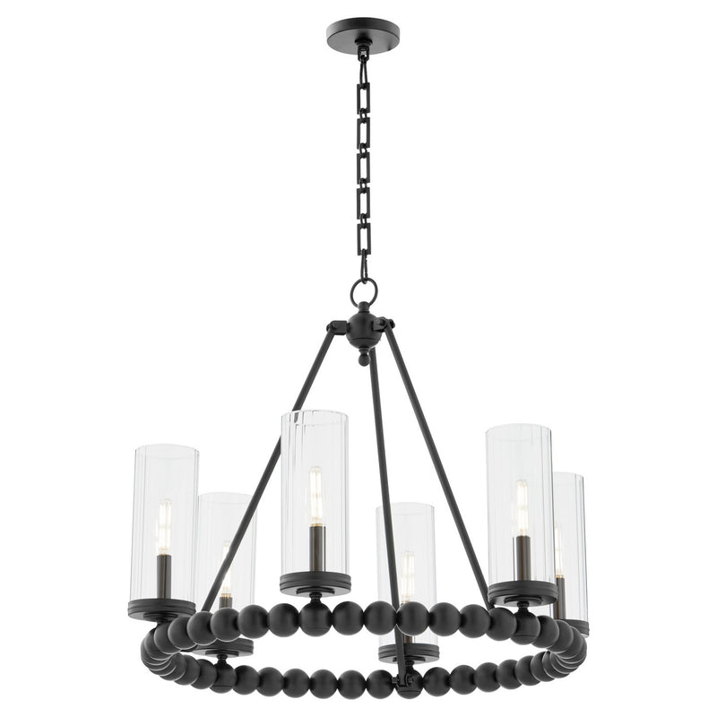 Quorum 661-6-59 Six Light Chandelier, Matte Black