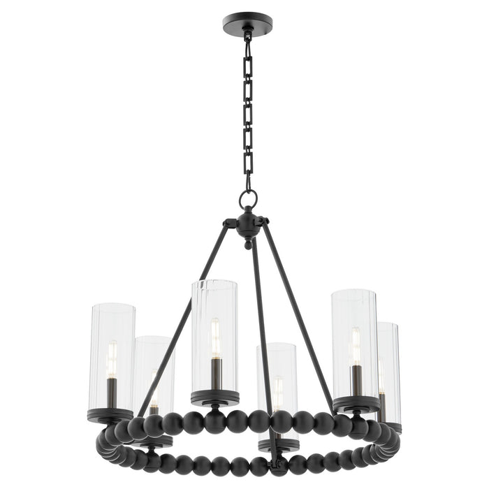 Quorum 661-6-59 Six Light Chandelier, Matte Black