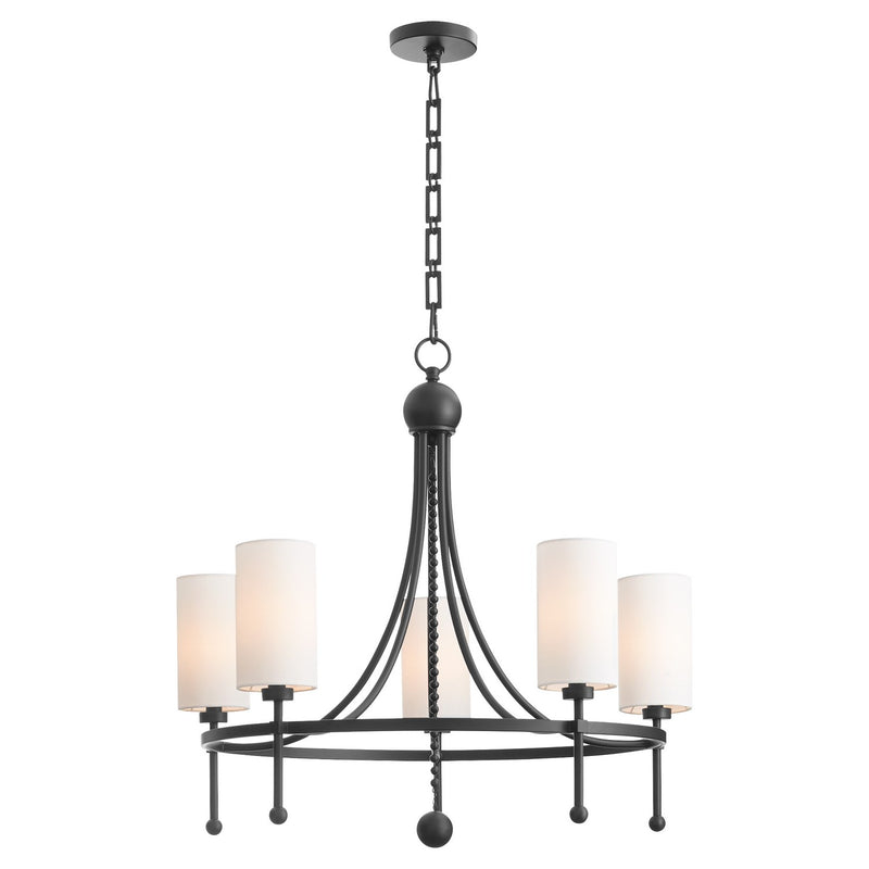 Quorum 664-5-59 Five Light Chandelier, Matte Black