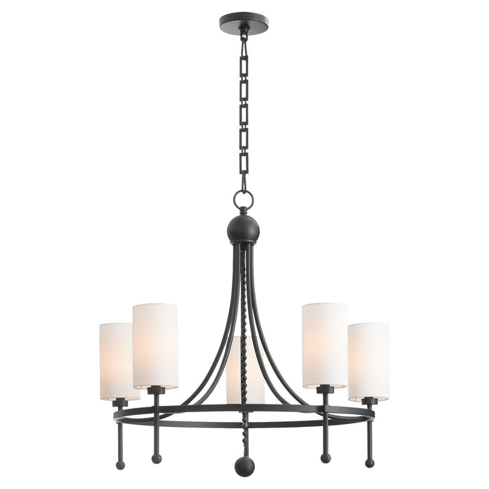 Quorum 664-5-59 Five Light Chandelier, Matte Black