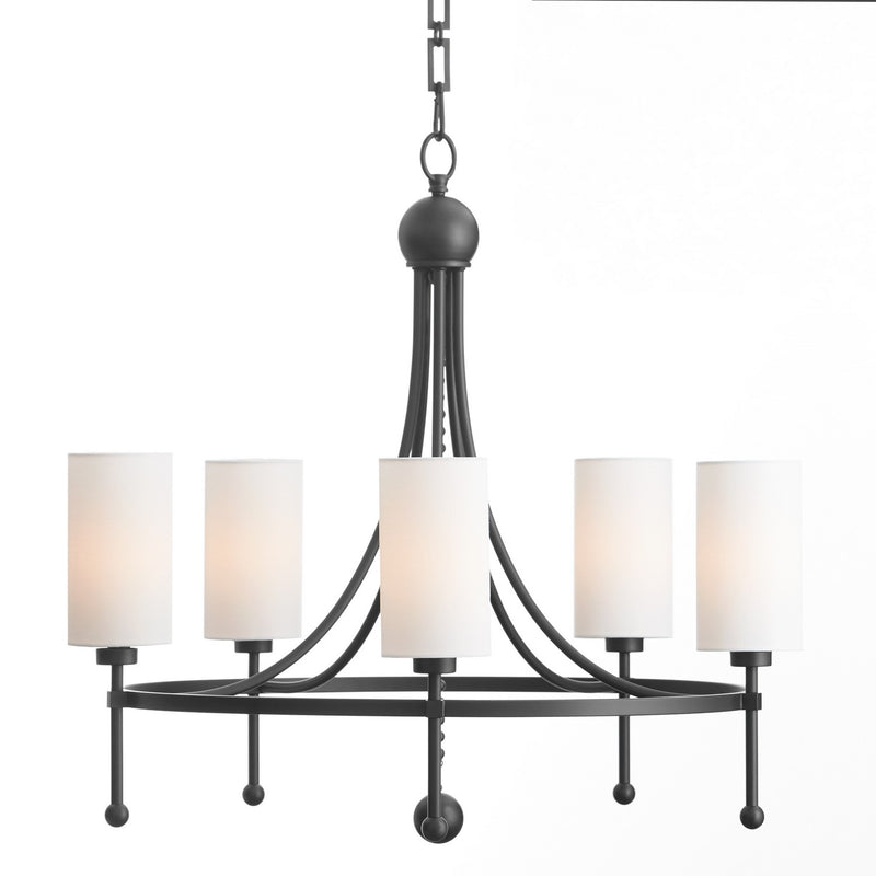 Quorum 664-5-59 Five Light Chandelier, Matte Black