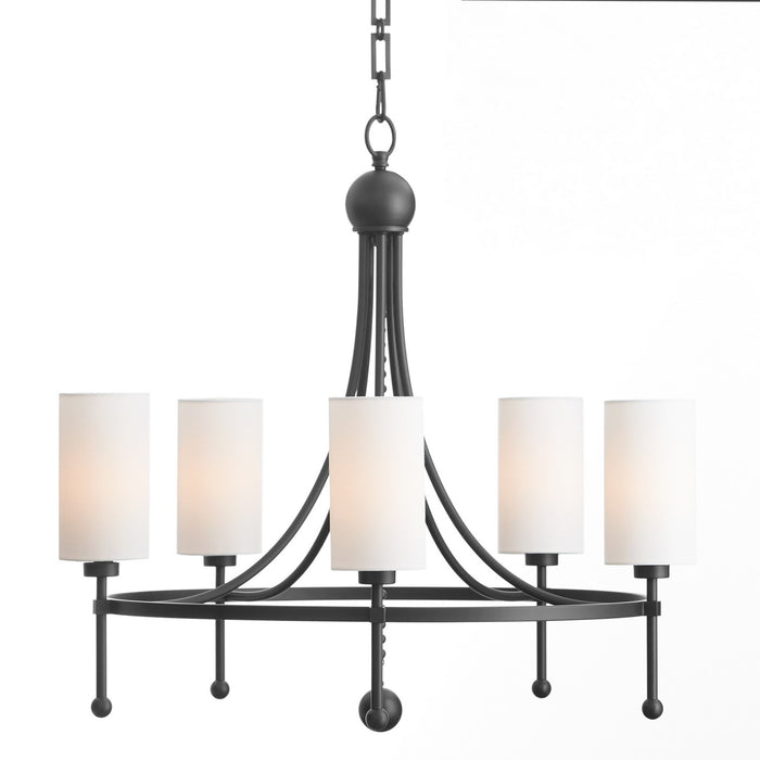 Quorum 664-5-59 Five Light Chandelier, Matte Black
