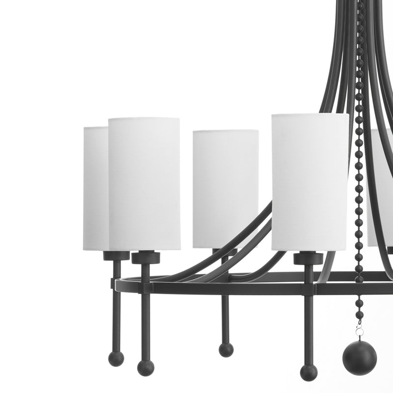 Quorum 664-8-59 Eight Light Chandelier, Matte Black