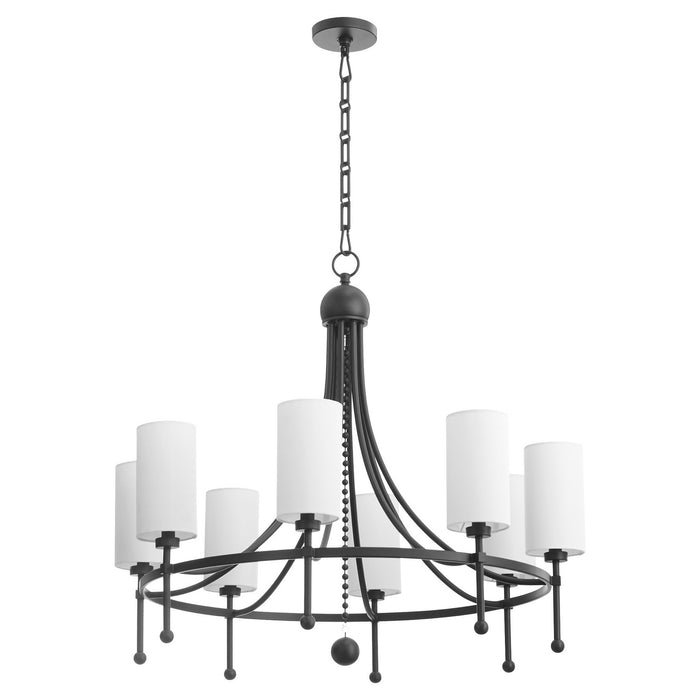 Quorum 664-8-59 Eight Light Chandelier, Matte Black