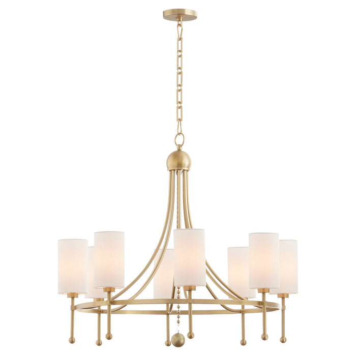 Quorum 664-8-80 Eight Light Chandelier, Aged Brass