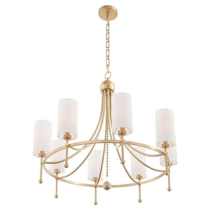 Quorum 664-8-80 Eight Light Chandelier, Aged Brass