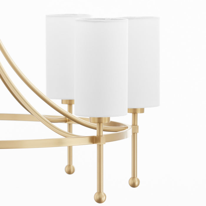 Quorum 664-8-80 Eight Light Chandelier, Aged Brass