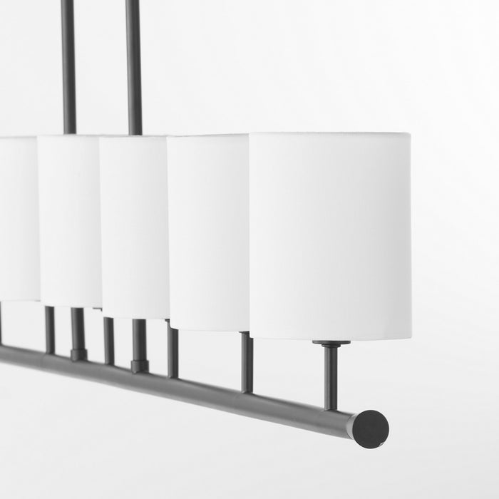 Quorum 647-7-59 Seven Light Linear Chandelier, Matte Black