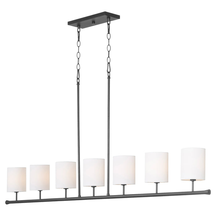 Quorum 647-7-59 Seven Light Linear Chandelier, Matte Black