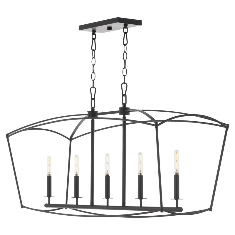 Quorum 6512-5-59 Five Light Chandelier, Matte Black