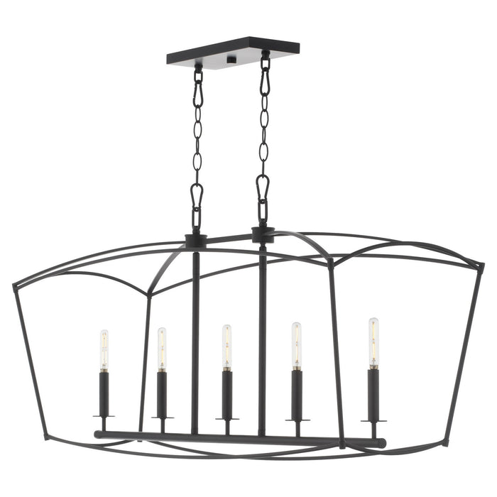 Quorum 6512-5-59 Five Light Chandelier, Matte Black