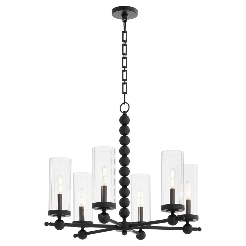 Quorum 660-6-59 Six Light Chandelier, Matte Black