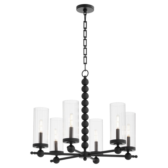 Quorum 660-6-59 Six Light Chandelier, Matte Black
