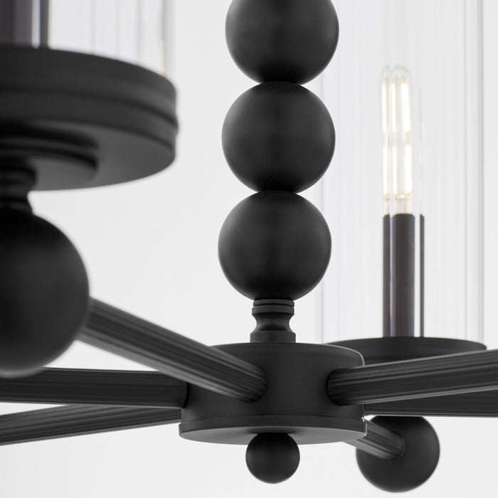 Quorum 660-6-59 Six Light Chandelier, Matte Black