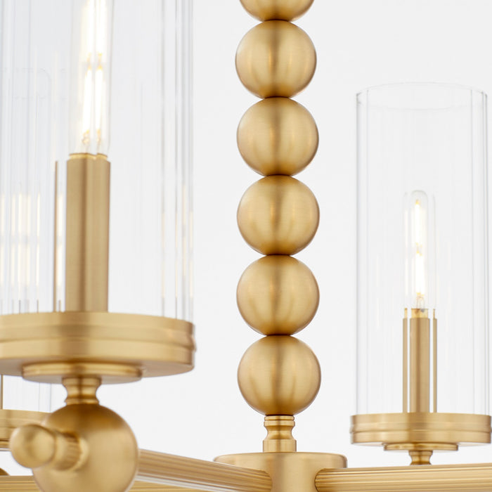 Quorum 660-6-80 Six Light Chandelier, Aged Brass